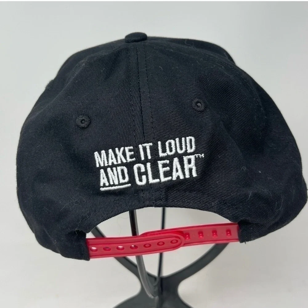 Stoli Stolichnaya Vodka Baseball Cap Snap Back Black Hat Embroidered Red Logo FS